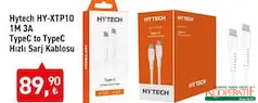 HYTECH HY-XTP10 1 M TYPE-C TO TYPE-C HIZLI ŞARJ KABLOSU fiyat ve kampanya bilgisi